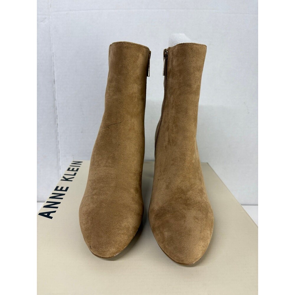 ANNE KLEIN Women's Dark Natural Tan Crosby Pointed Toe Block Heel Zip Boots 9.5M - Picture 4 of 8